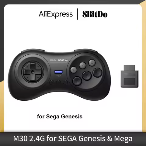 8BitDo M30 2.4G Wireless Gamepad Gaming Controller for Original Sega Genesis and Sega Mega Drive - S