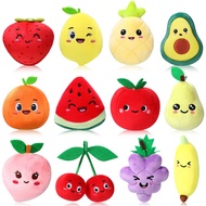 12 Pieces Cute Fruit Plush Toys Colorful Stuffed Fruits Soft Mini Avocado Strawberry Orange Pineappl