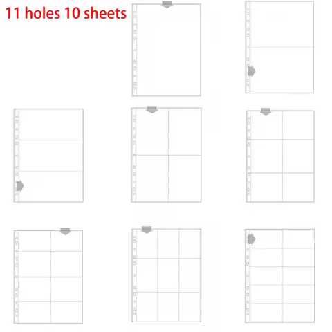 A4 Transparent Album Protector 10pcs Album Inside Replacement Protector 2/3/4/7 Holes Ring Loose-lea