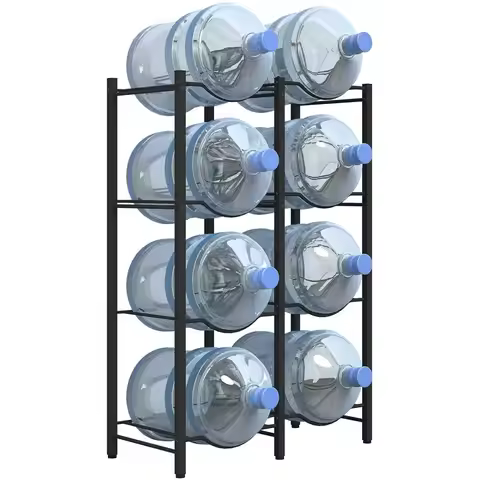 5 Gallon Water Jug Rack Detachable Bottle Holder for 8, 4 Tier Heavy Duty Cooler Rack Organizer for