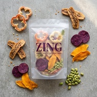 Keripik Mix Sayur Buah Unik Paket ZING 100gr - (Ubi Ungu Edamame Gedebog Pisang Mangga Paprika)
