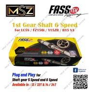 Y15ZR / FZ150 / R15 FASSTEK Racing 1st GEAR 14T/34T Shaft 6 Speed Gear Ratio