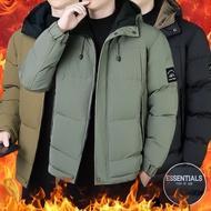 2025 Winter New Style Thickened Cotton Padded Jacket Men's Street Wear Hooded Padded Jacket Windproo