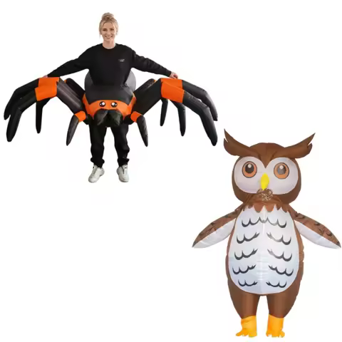 Halloween owl spider inflatable costume, adult funny cosplay costume, holiday party, funny acting in