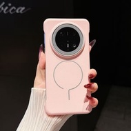 適用華為mate70pro手機殼無邊框荔枝紋問號設計華為mate60mate70系列磁吸裸機手感手機殼-粉加灰-丹青磁吸 華為 Mate 60 Pro