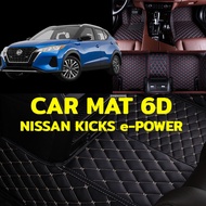 พรมปูพื้นรถยนต์ พรม6D ตรงรุ่น สำหรับ NISSAN KICKS e-POWER แถมฟรี ที่หุ้มเบล์ท 2 ชิ้น มูลค่า 490 บาท (มีสีให้เลือก10สี)