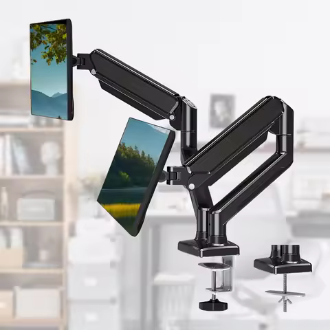 Single/Dual Monitor Mount Up To 32 inch Screens, Up To 22 Pounds Per Arm, Adjustable Dual Monitor St