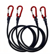 2-Pieces Bungee Cords with Carabiner Hooks, 24/35/47-inch, Rubber Heavy Duty Straps Strong for Campi