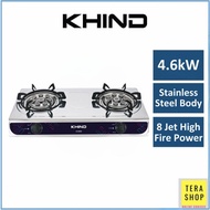 Khind Double Burner Stainless Steel Gas Stove GC8008