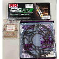 โซ่สเตอร์ Z900 / ZX10R / Z1000 / Versys1000 พร้อมโซ่ 525 XRING ยี่ห้อ RK