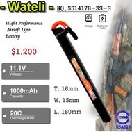 WTL  AK 細長條  11.1v 1000mAh 20C  電動槍 電池