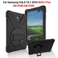 Case For Samsung Galaxy Tab A A6 10.1 2016 with S Pen SM-P585Y SM-P585 P580 Cover Kids Safe Shockproof Heavy Duty Silicone Hard Hand Holder