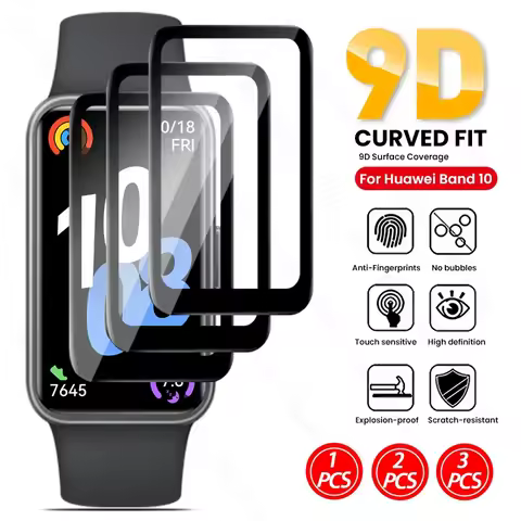 1-3PCS 9D Curved Soft Protective Glass For Huawei Band 10 Band10 Screen Protector HD Film On Hauwei 