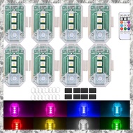 [I O J E] 8PCS Wireless LED Strobe Lights with Remote Control, 350 MAh USB Rechargeable 8-Color High
