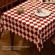 Bagong pulang checkered PVC tablecloths,suitable for 4, 6, 8, and10 seaters,Hindi tinatagusan,mantel