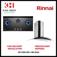 RINNAI RH-C209-GCR CHIMNEY HOOD + RB-3CGN 3 INNER BURNER BUILT-IN HOB BUNDLE