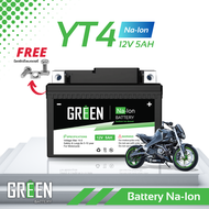 YT4 12V 5Ah โซเดียมไอออน แบตเตอรี่มอเตอร์ไซค์ Na-Ion ( Sodium Ion ) แบตเตอรี่เกลือ Green battery แบต