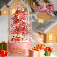 Christmas music box christmas building blocks sweet house snow rotating music box christmas gift for