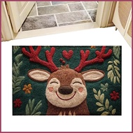 Christmas Reindeer Door Rug 23.6 X 17.5 Inch Washable Christmas Non Slip Doormat Winter Holiday Elk 