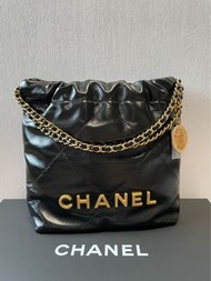 Chanel 22 mini 黑金 classic flap 20cm 23s 小方胖 迷你
