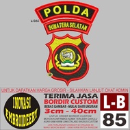 LB 85 EMBROIDERY PATCH SOUTH SUMATRA POLDA LOGO - INNOVATION EMBROIDERY TESTIMONI