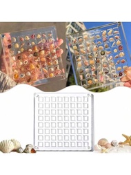 1入組32/64網格亞克力磁性貝殼展示盒，透明首飾展示盒，適用於鑽石、寶石、耳環、戒指等珠寶首飾存儲展示盒