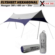 TENDA Hexagonal flysheet 3 x 4 flysheet hexagon tent full seamseal roof tent combination hexagon 300