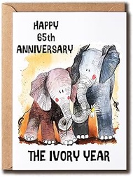 Happy 65Th Anniversary The Ivory Year - Wedding Anniversary Elephants - 65Th Wedding Anniversary Car