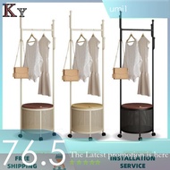 Rack Clothes Floor Coat Rack Removable Clothes Rack Bedroom Rattan Storage Rack