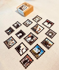 【MiKaLa】世界名畫喵 郵票貼紙