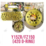 Sprocket Set O-Ring Y15zr Fz150 Y15 Fz Y16 Y16zr (420 - Gold) Chain O-Ring Set Hoyo