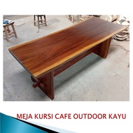 Furniture Meja Makan untuk Taman dari Kayu Solid Trembesi Free Ongkir