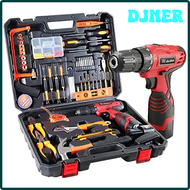 DJNER Tool box set Tool Set with Drill, 108Pcs Cordless Drill Household Power Tools Set with Driver Claw Hammer Wrenches Pliers NDFNC