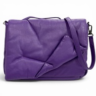 成色極佳 ★ discord Yohji Yamamoto DZ-I07-709 毛絨皮革單肩包 紫色 日本製造 正品 女士