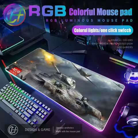 War Thunder Large RGB Mouse Pad Gaming Mousepad PC Gamer Computer Office Mouse Mat Silicone Keyboard