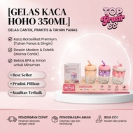 HOHO Glass Cup + Straw 350ML Capacity Glass Cup/