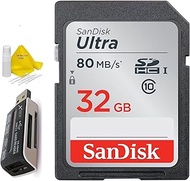 SanDisk 32GB Ultra Class 10 SDXC UHS-I SD Memory Card for Canon EOS Rebel T8i T7i T7 T6i T6S T6 T5i