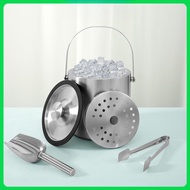2L Large Capacity Ice Bucket Container Stainless Steel Ice Cube Bucket Double Wall Insulated Ice Buc