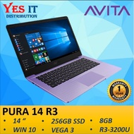 AVITA PURA 14 Ryzen 3 Laptop Glossy Purple ( Ryzen 3-3200U, 8GB, 256GB SSD, Vega3, 14"FHD, Win10, 1YW )