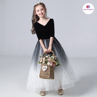 Girl Princess Dress 2026 Girl Performance Evening Dress Big Kids Children Host Performance Piano Per