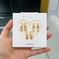 [EXPORTANT] SET OF 3 CZ STONE EARRINGS FULLBOX TODOMODA