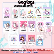 SGSeller Unicorn Bag Tag Unicorn BagTag Mermaid Bag Tag Customised Bag Tag Unicorn Luggage Tag Birth