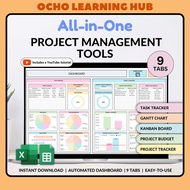 Project Management Tools | Project Planner, Task Tracker, To-Do List, Gantt Chart & Kanban Board(Exc