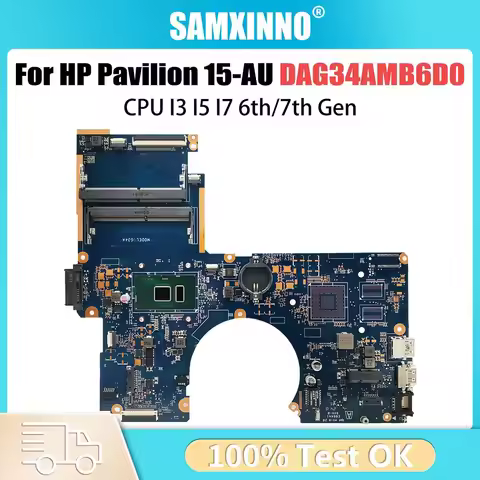 For HP PAVILION 15-AU Laptop Motherboard DAG34AMB6D0 With i5-7200U CPU GT940M GPU Notebook Mainboard