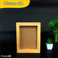/ photo Frame 2D Wooden Frame Size 6R & 5R + Shatterproof acrylic glass