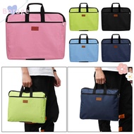BORAGE Canvas File Folder Zipper Double Layers Files Bag Waterproof A4 Size Big Capacity Durable Han