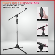 Heavy Duty Microphone Stand – Adjustable Tripod Mic Stand up to 292cm for Stage & Studio