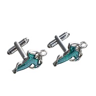 Movie Fashion Ring King Elf Leaf Cufflinks Green Leaf Cuff Nails Shirt Cuff Buttons Clothing Accesso