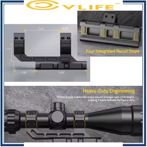 CVLIFE Cantilever Scope Mounts Offset Dual Ring One-Piece Scope Mount Picatinny Base with Enhanced F