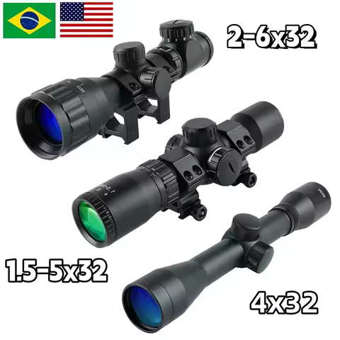 Tactical 4x32 Optical Sight 1.5-5x32IR 6X32AOE Crossbow Short Scopes Reflex 2-6X32AOE Rifle Scope fo